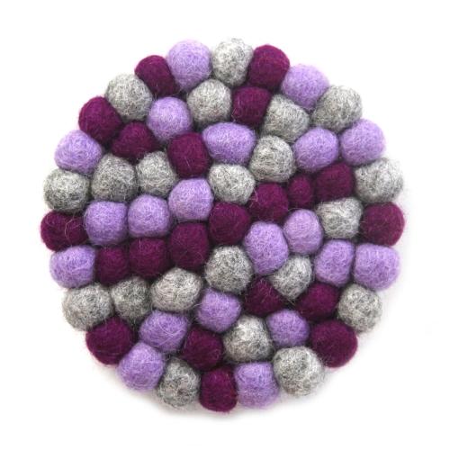 Hand Crafted Felt Ball Trivets from Nepal: Round Chakra, Purples - Global Groove (T) - Linda Kay Gifford’s - Those Nasty Women TALK! by SWEETSurvivor