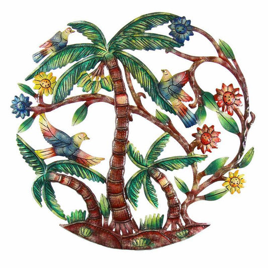 Colorful Palm Trees Hand Painted Steel Drum Wall Art, 24" - Croix des Bouquets - Linda Kay Gifford’s - Those Nasty Women TALK! by SWEETSurvivor