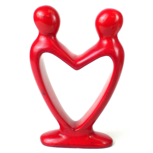 Corazón del amante de esteatita rojo - 6 pulgadas