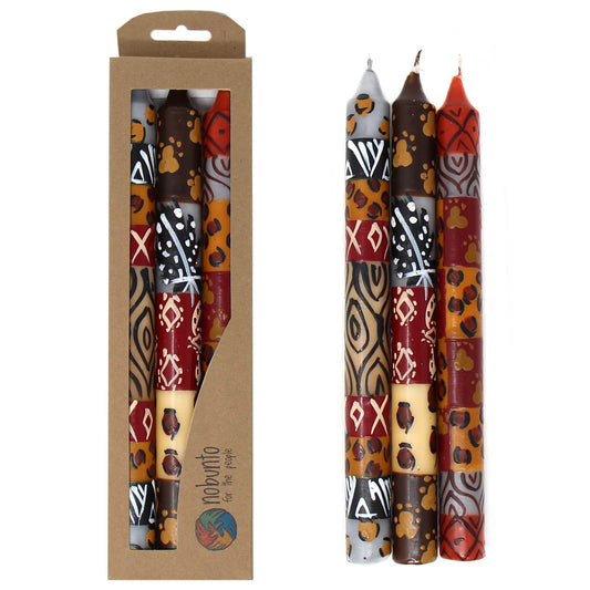 Set of Three Boxed Tall Hand-Painted Candles - Uzima Design - Nobunto - Linda Kay Gifford’s - Those Nasty Women TALK! by SWEETSurvivor