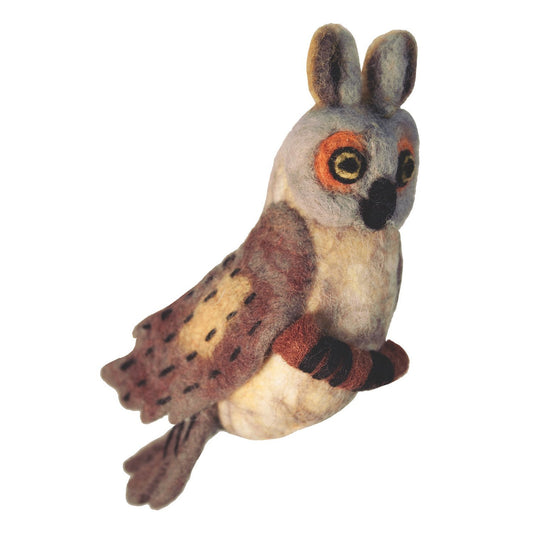 Felt Bird Garden Ornament - Great Horned Owl - Wild Woolies