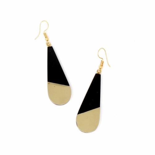 Brass & Black Horn Teardrop Earrings - Linda Kay Gifford’s - Those Nasty Women TALK! by SWEETSurvivor