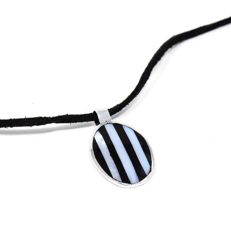 Alabalone and Black Stripe Pendant; Necklace Charm - Linda Kay Gifford’s - Those Nasty Women TALK! by SWEETSurvivor