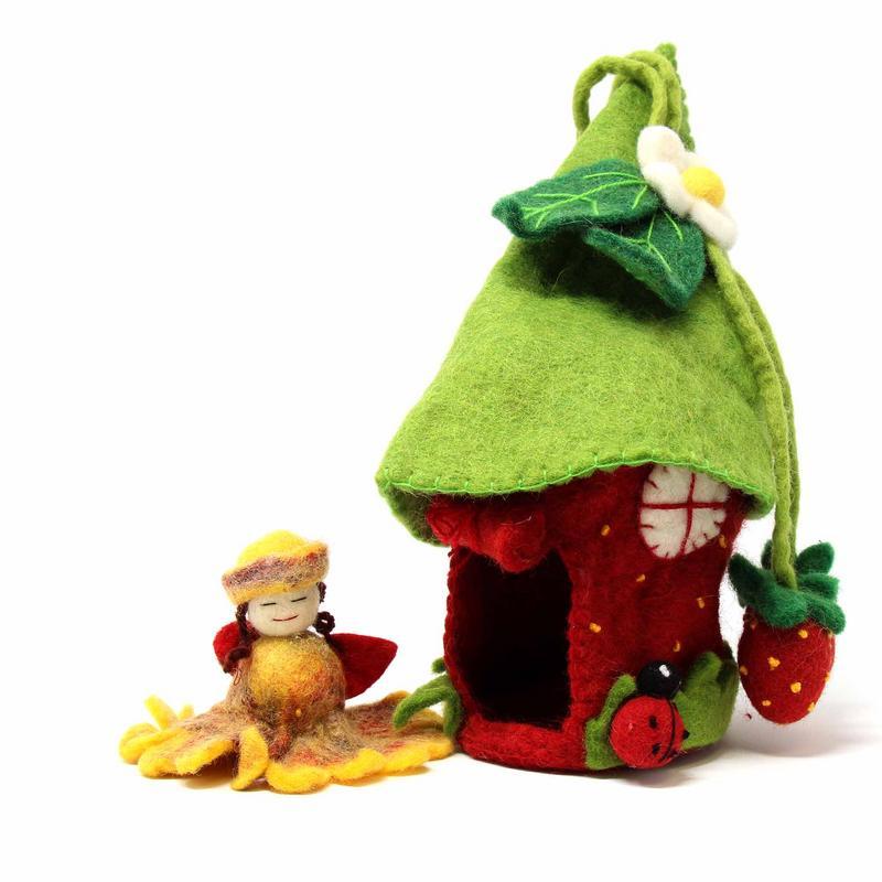 Felted Strawberry Fairy House by Global Groove