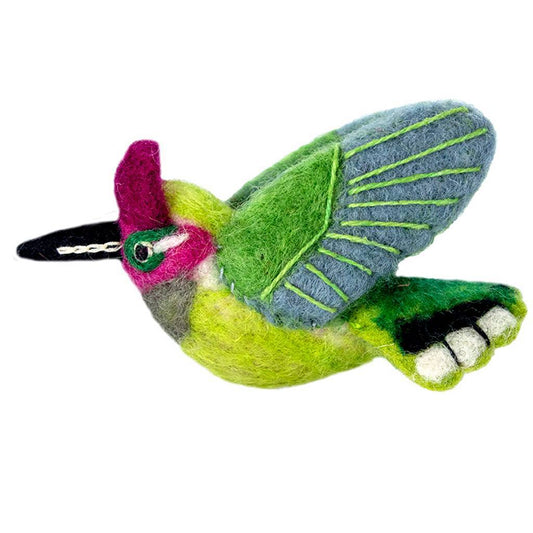 Wild Woolies Felt Bird Garden Ornament - Anna's Hummingbird - Wild Woolies