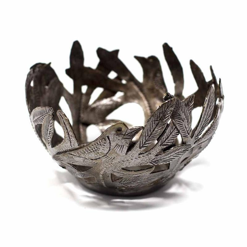 Decorative Metal Bowl with Birds - Croix des Bouquets