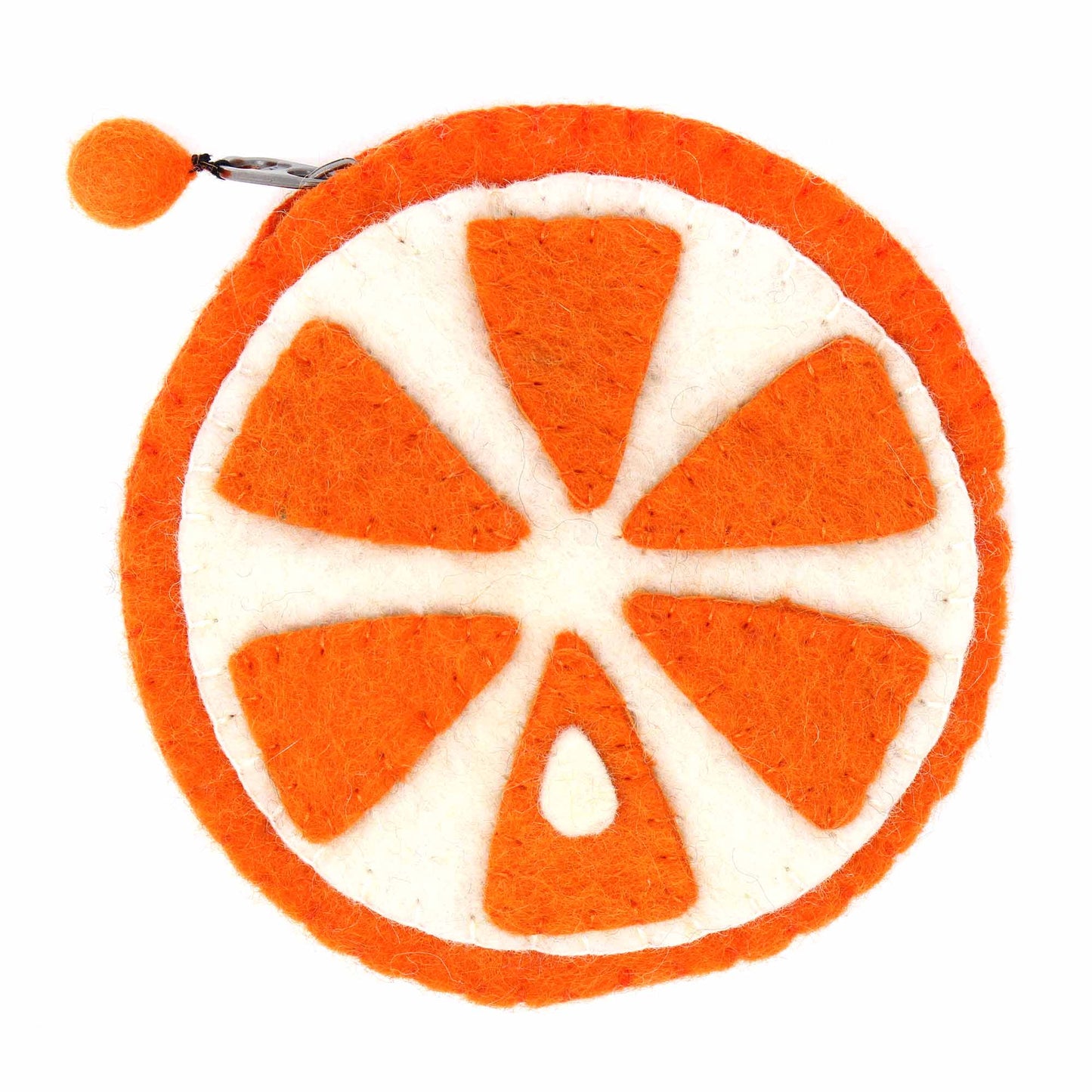 Orange Slice Upcycled Felt Purse