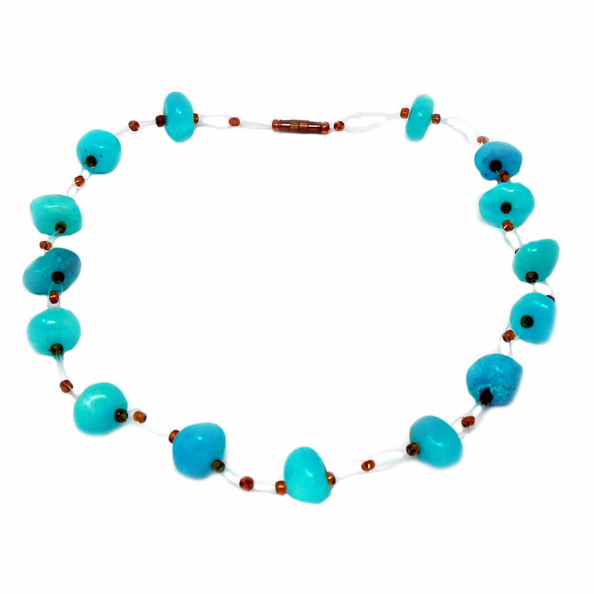 Floating Stone & Maasai Bead Necklace, Turquoise - Linda Kay Gifford’s - Those Nasty Women TALK! by SWEETSurvivor