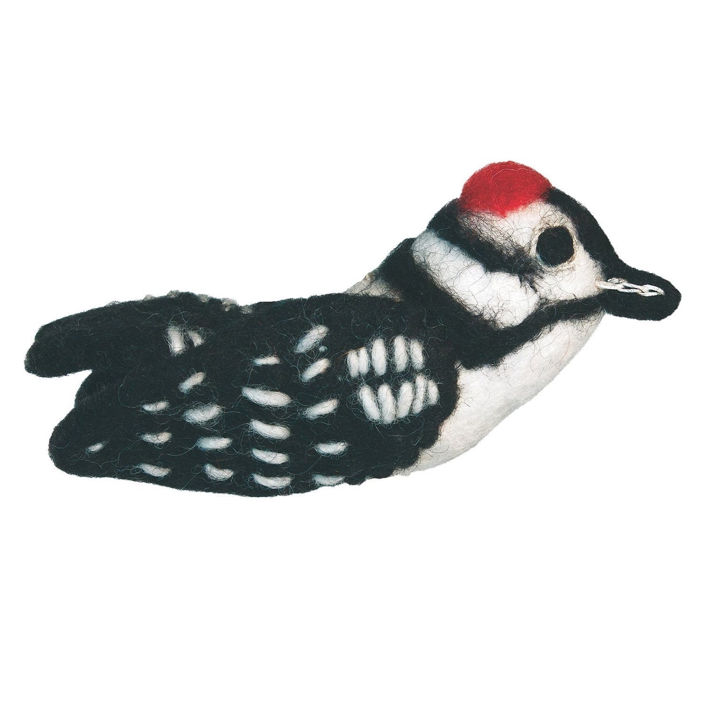 Wild Woolies Felt Bird Garden Ornament - Downy Woodpecker - Wild Woolies