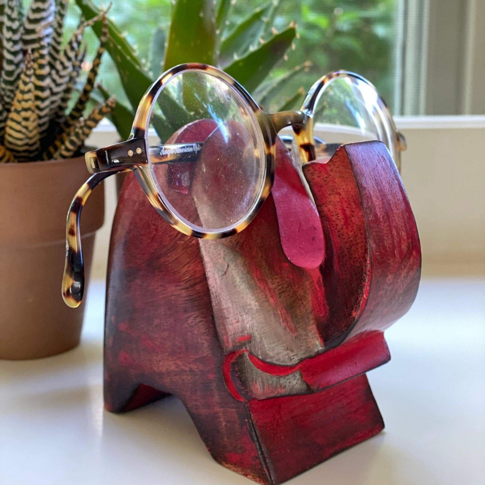 Elephant Eyeglass Stand in Red Wash - Linda Kay Gifford’s - Those Nasty Women TALK! by SWEETSurvivor
