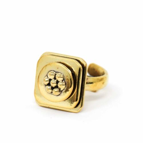 Floral Abstract Adjustable Brass Ring - Linda Kay Gifford’s - Those Nasty Women TALK! by SWEETSurvivor