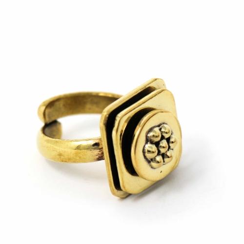 Floral Abstract Adjustable Brass Ring - Linda Kay Gifford’s - Those Nasty Women TALK! by SWEETSurvivor