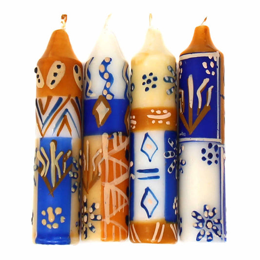 Hand-Painted 4" Dinner or Shabbat Candles, Set of 4  (Durra Design) - Linda Kay Gifford’s - Those Nasty Women TALK! by SWEETSurvivor