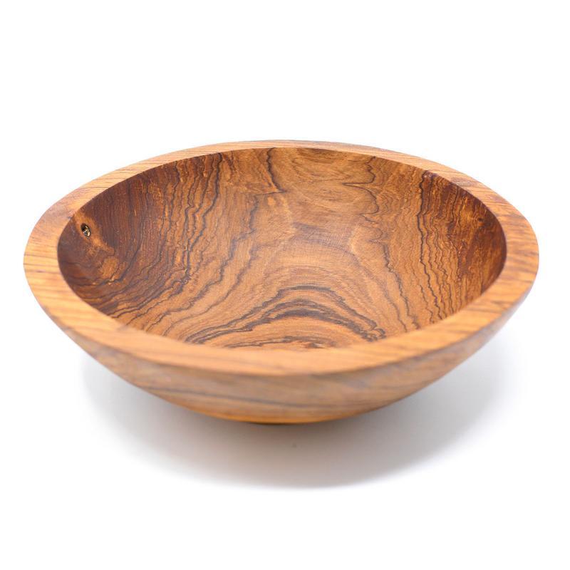 Cuenco de madera de olivo tallado a mano de 7,5 pulgadas - Jedando Handicrafts