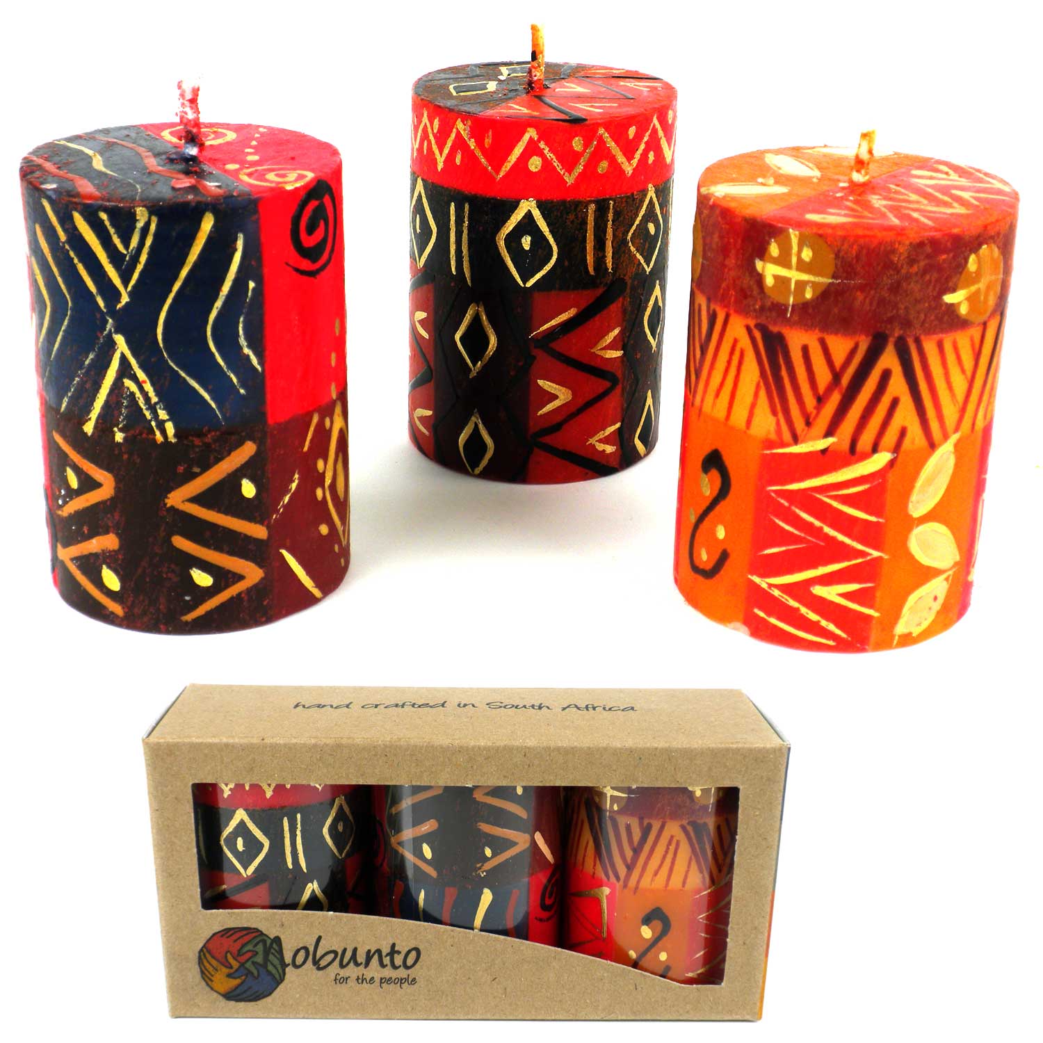 Set of Three Boxed Hand-Painted Candles - Bongazi Design - Nobunto - Linda Kay Gifford’s - Those Nasty Women TALK! by SWEETSurvivor